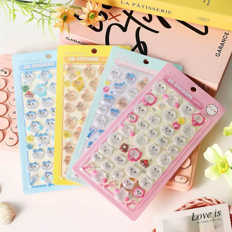 【3】🔥マッチングゲーム PP、Chiikawa立体浮き彫りステッカー