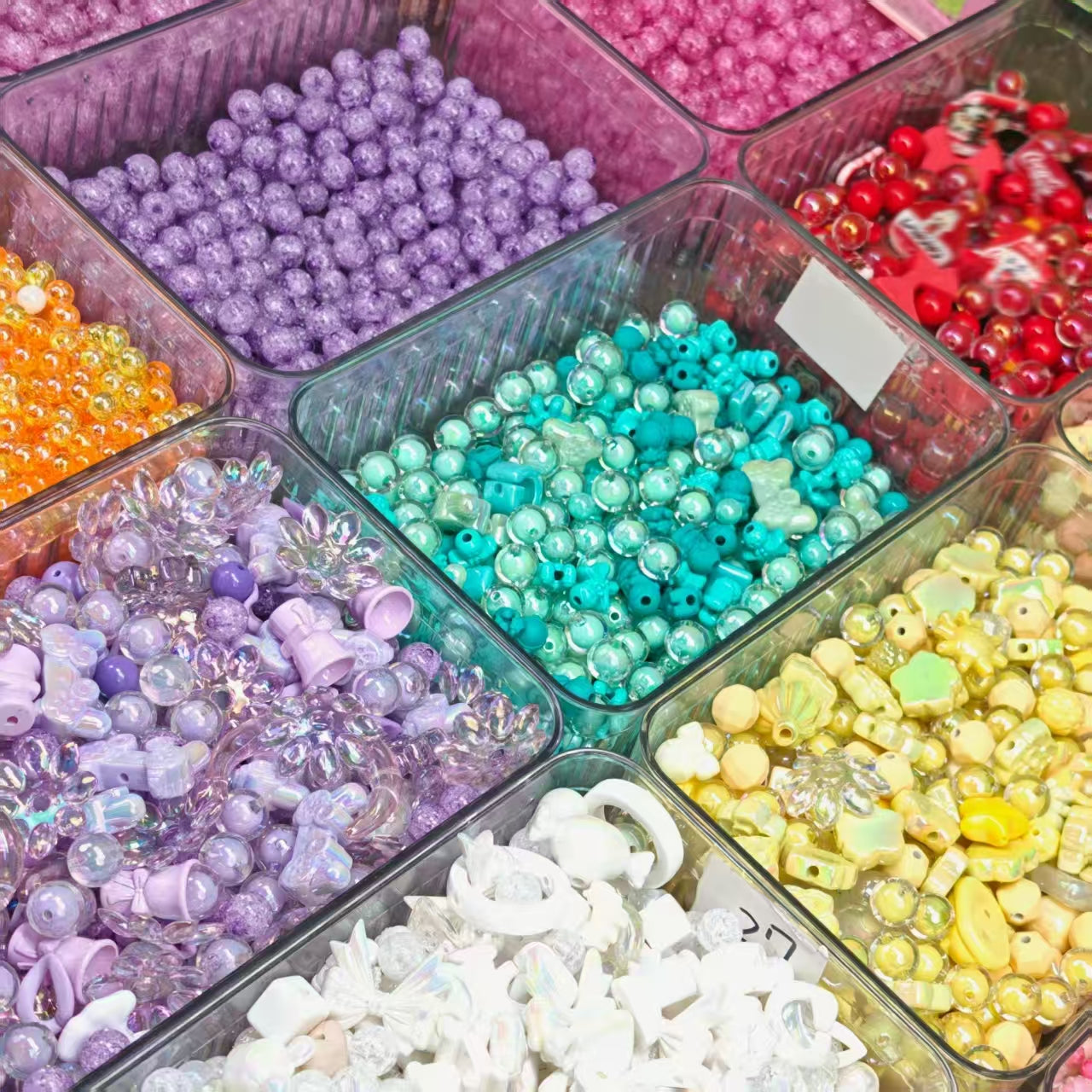 アクリルビーズ 自由にDIY可能 カラー多彩